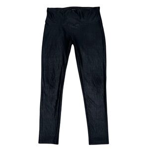 Shinestar Leggings Faux Leather Look Edgy Glam Rocker Rockabilly Black Large L